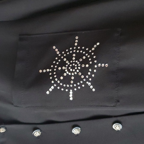 VTG Mode Sara of California black nautical button up blouse - Picture 3 of 10